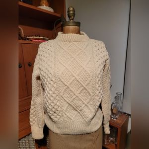 Vintage Irish Fisherman's Aran Knit Sweater - Wool Unisex